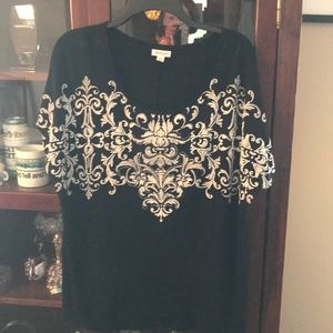 Lovely Sleeveless black top with embroidery design